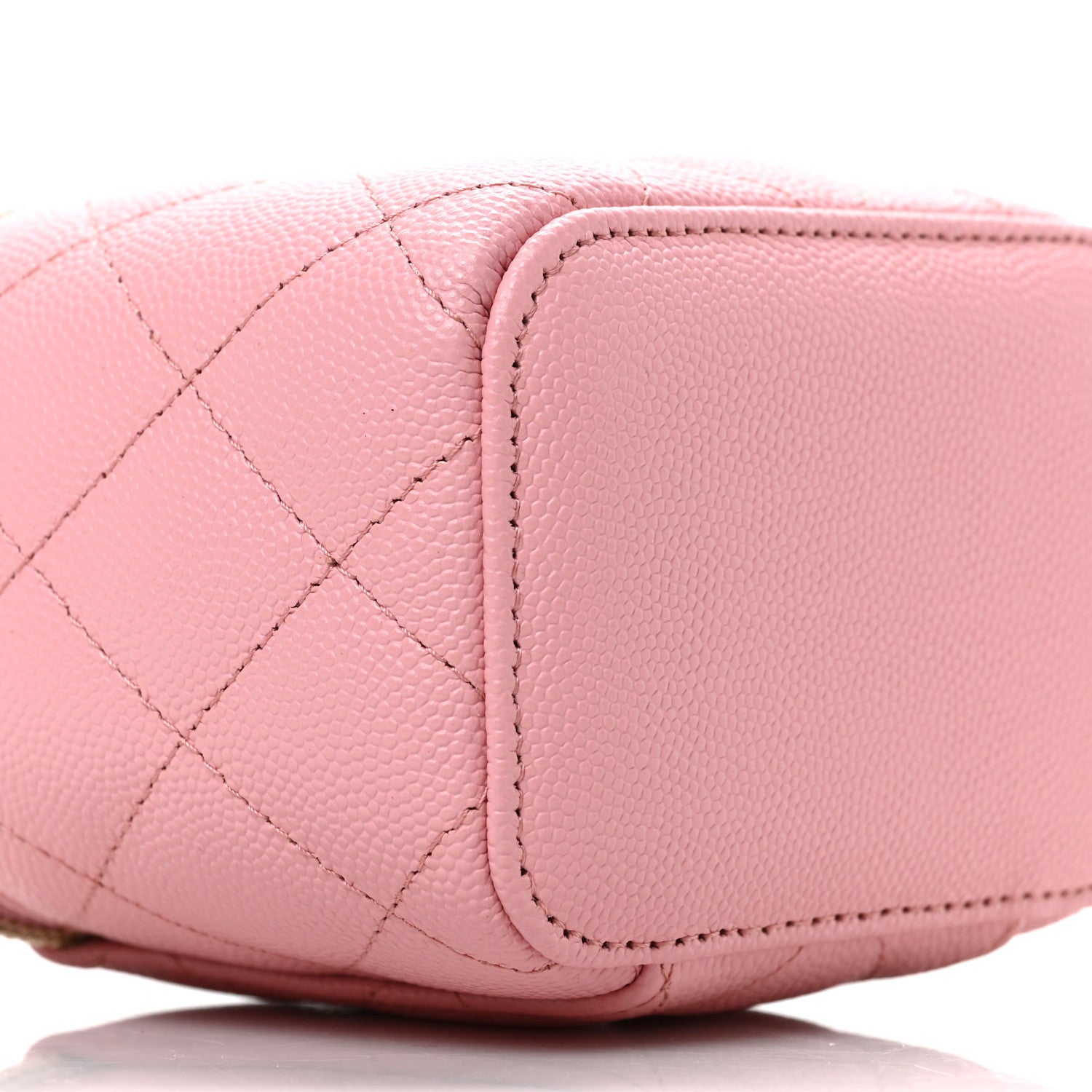 Chanel Caviar Quilted Mini Vanity Case With Chain Pink 6 of 9