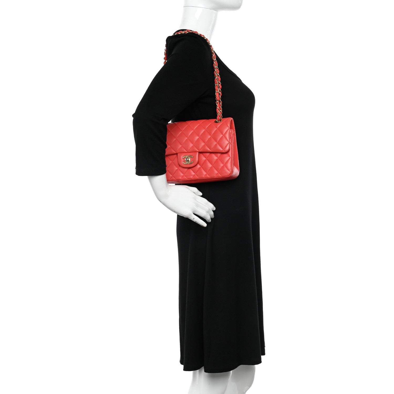 Chanel Lambskin Quilted Small Double Flap Red 2 of 14