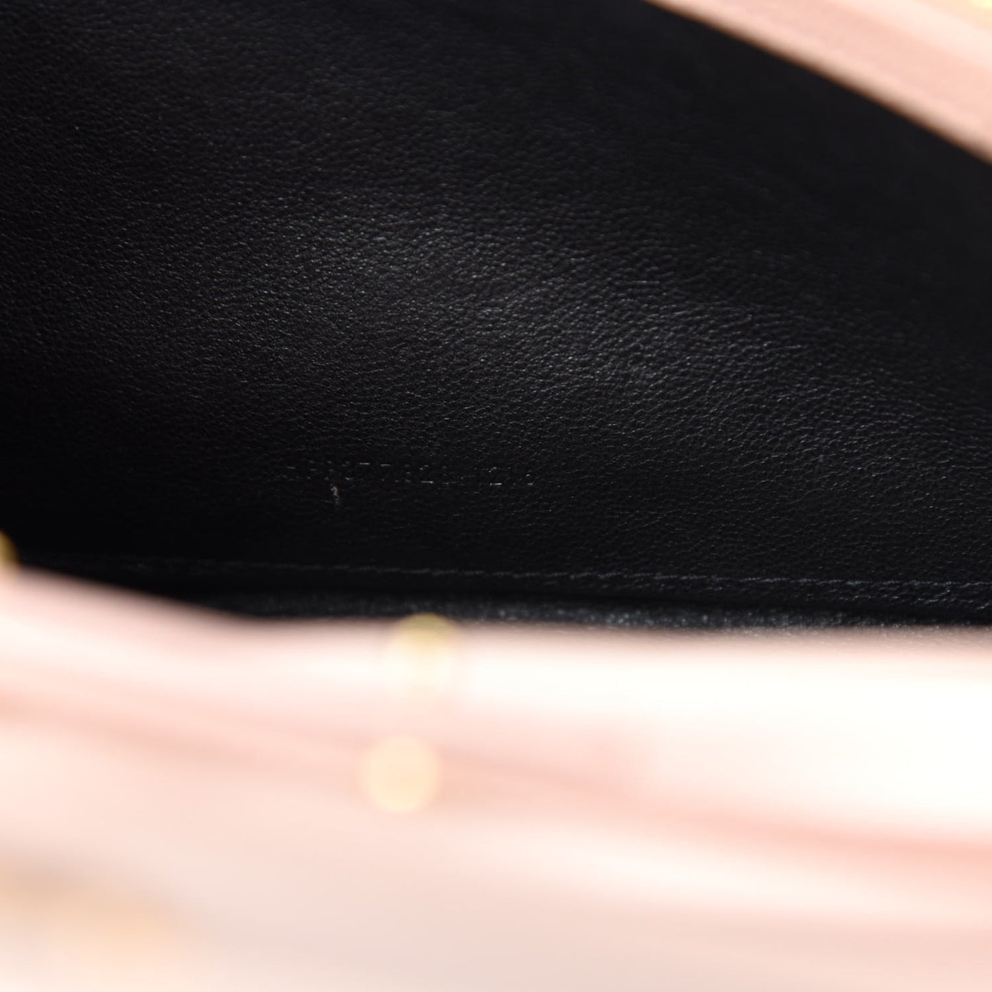 Grain De Poudre Matelasse Chevron Monogram Chain Wallet Pale Blush
