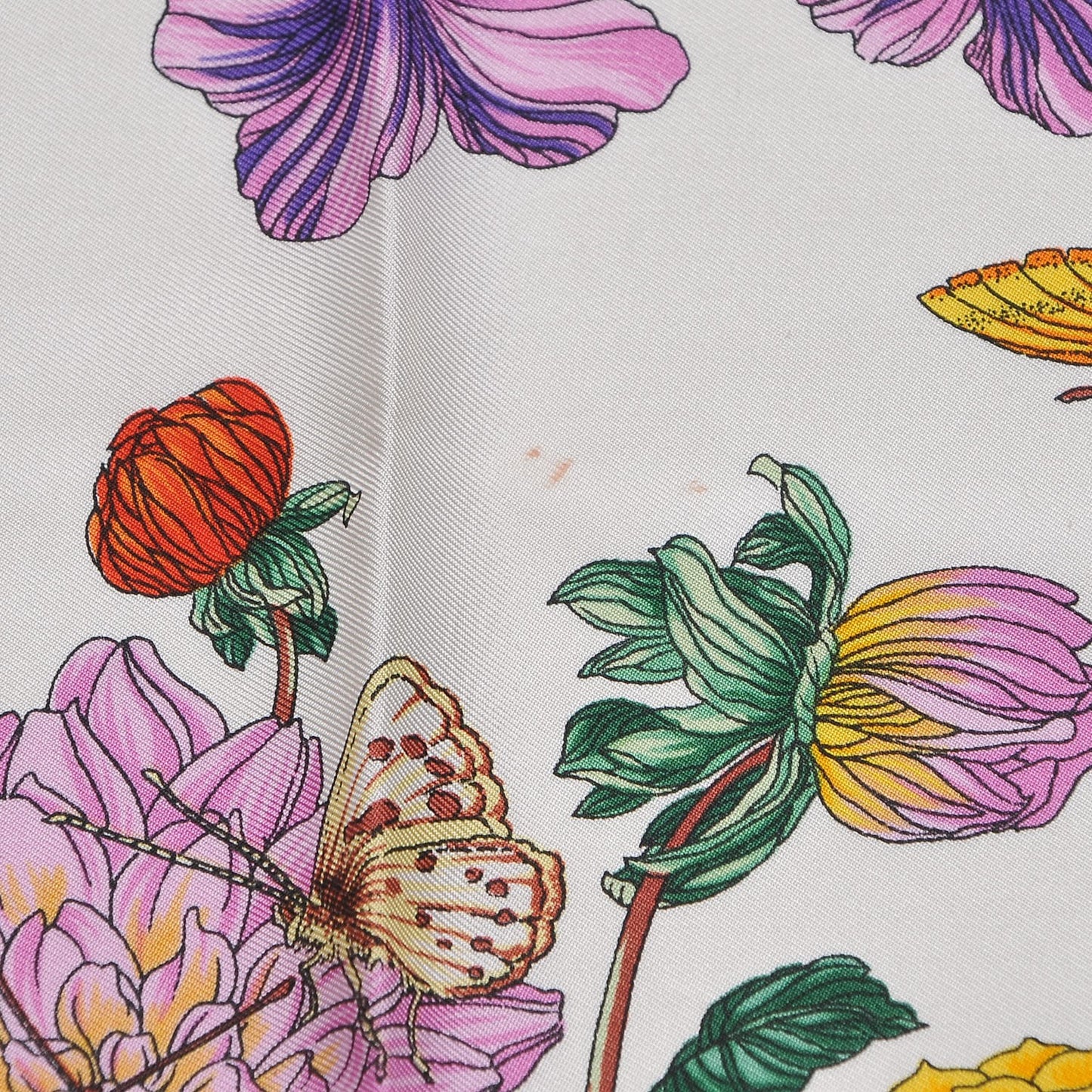 Silk Dahlia Floral Square Scarf Multi