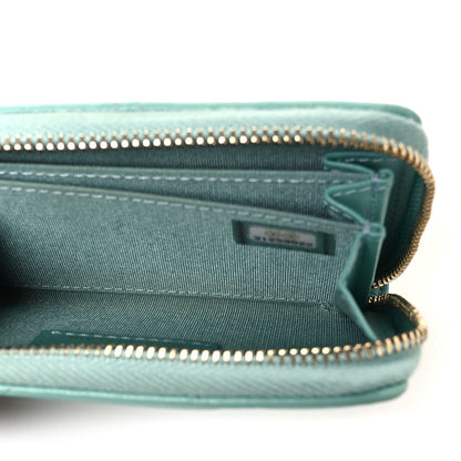 Chanel Lambskin Quilted Chanel 19 Zip Around Coin Purse Wallet Light Green 5 of 8