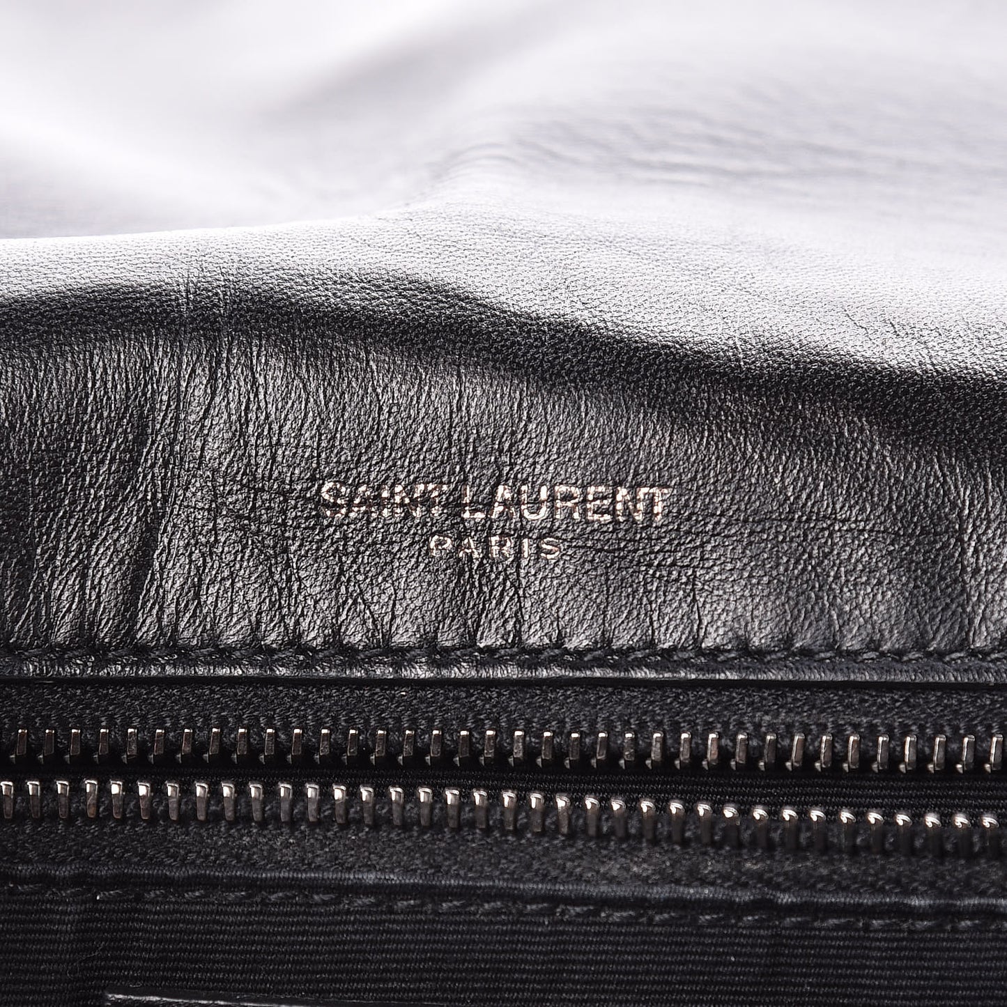 Patent Crocodile Embossed Lambskin Monogram Medium Niki Chain Satchel Black