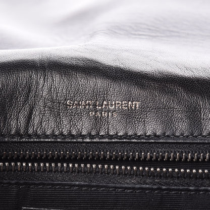 Saint Laurent Patent Crocodile Embossed Lambskin Monogram Medium Niki Chain Satchel Black 6 of 18