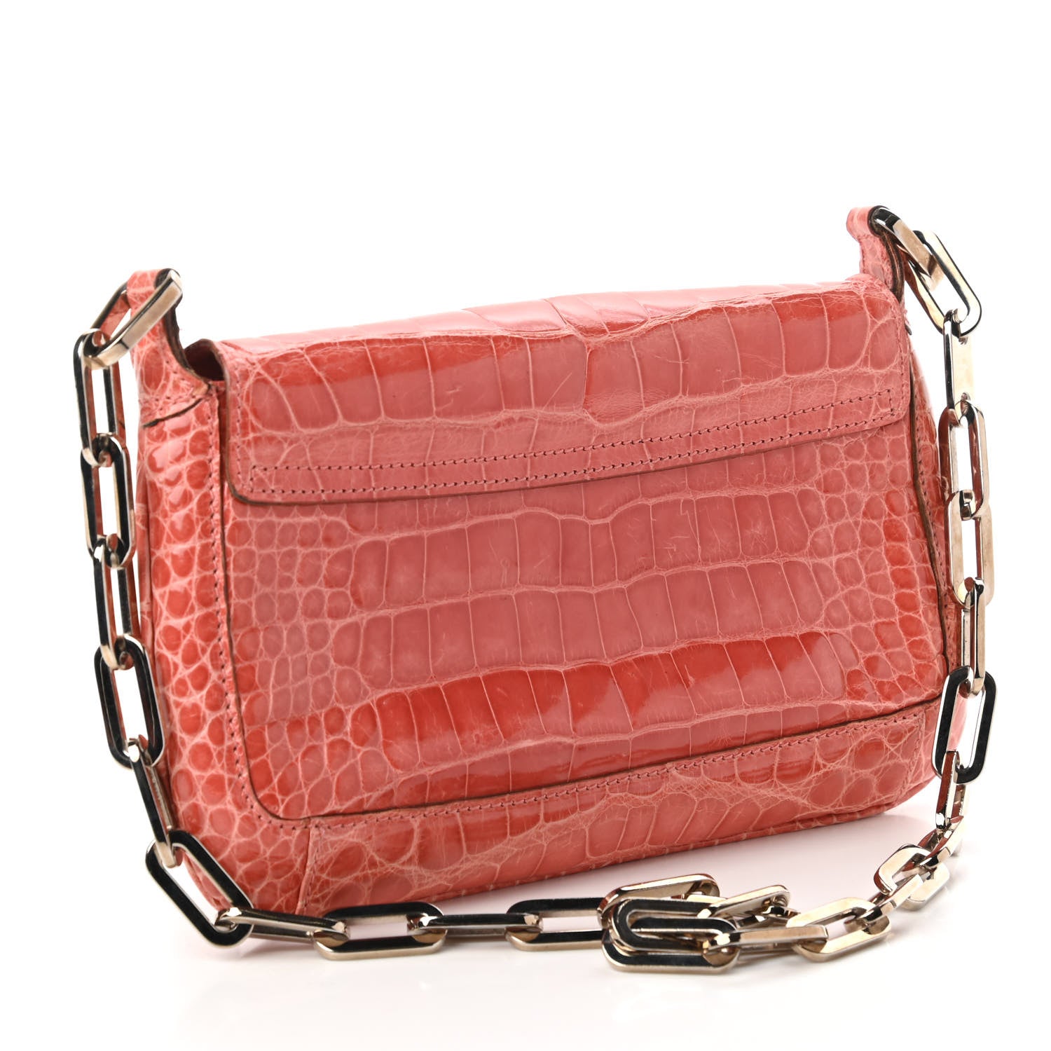 Gucci Alligator Shoulder Bag Pink 3 of 10