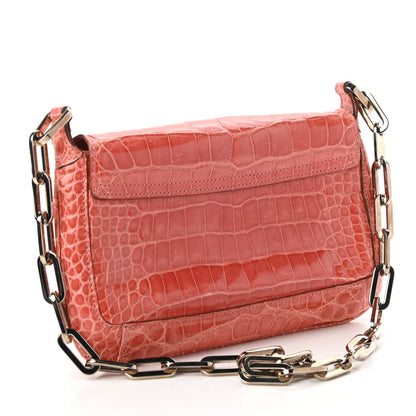 Gucci Alligator Shoulder Bag Pink 3 of 10
