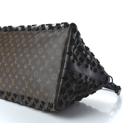 Louis Vuitton Monogram Tuffetage Keepall Triangle Bandouliere 50 Black 6 of 8