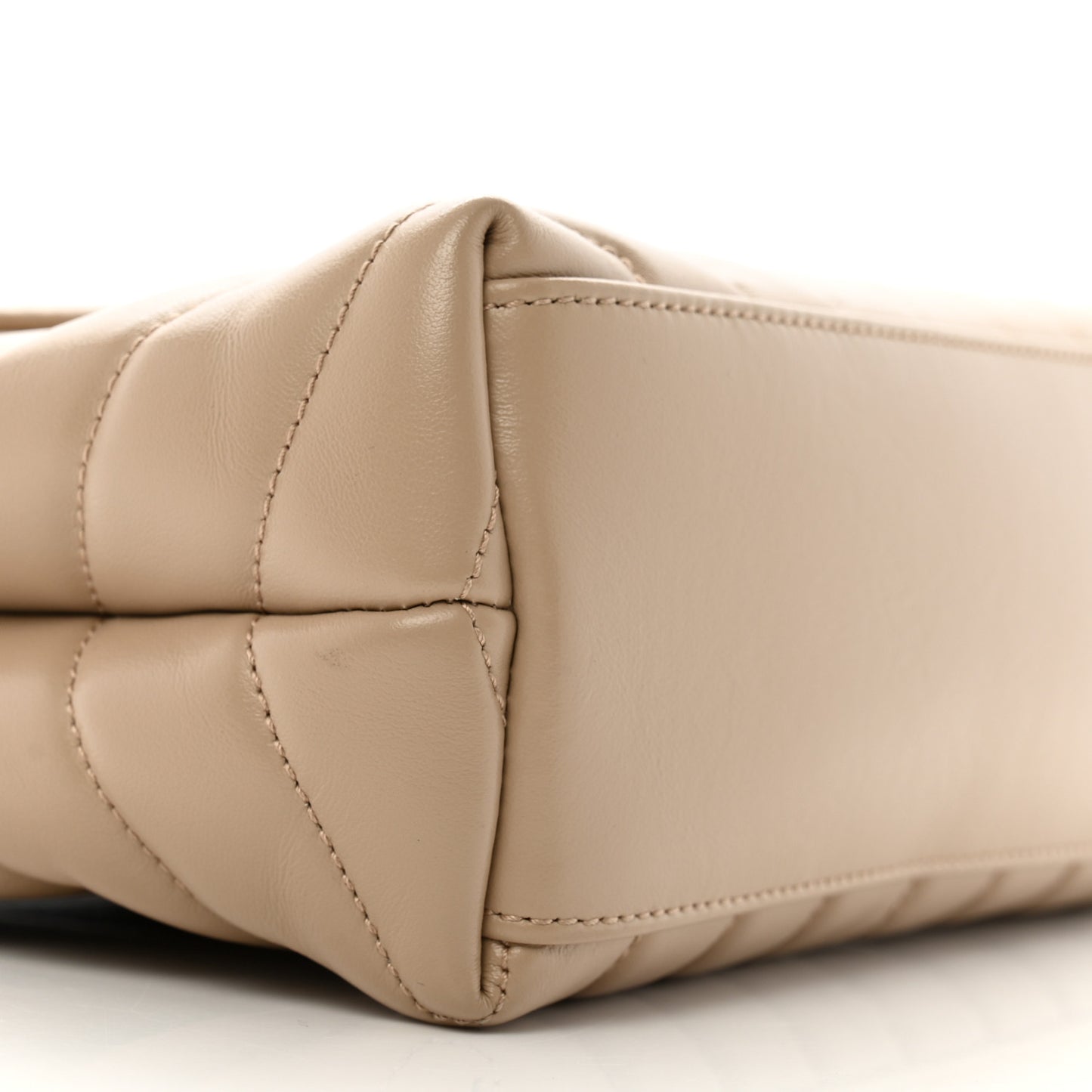 Calfskin Y Quilted Monogram Small Loulou Chain Satchel Dark Beige