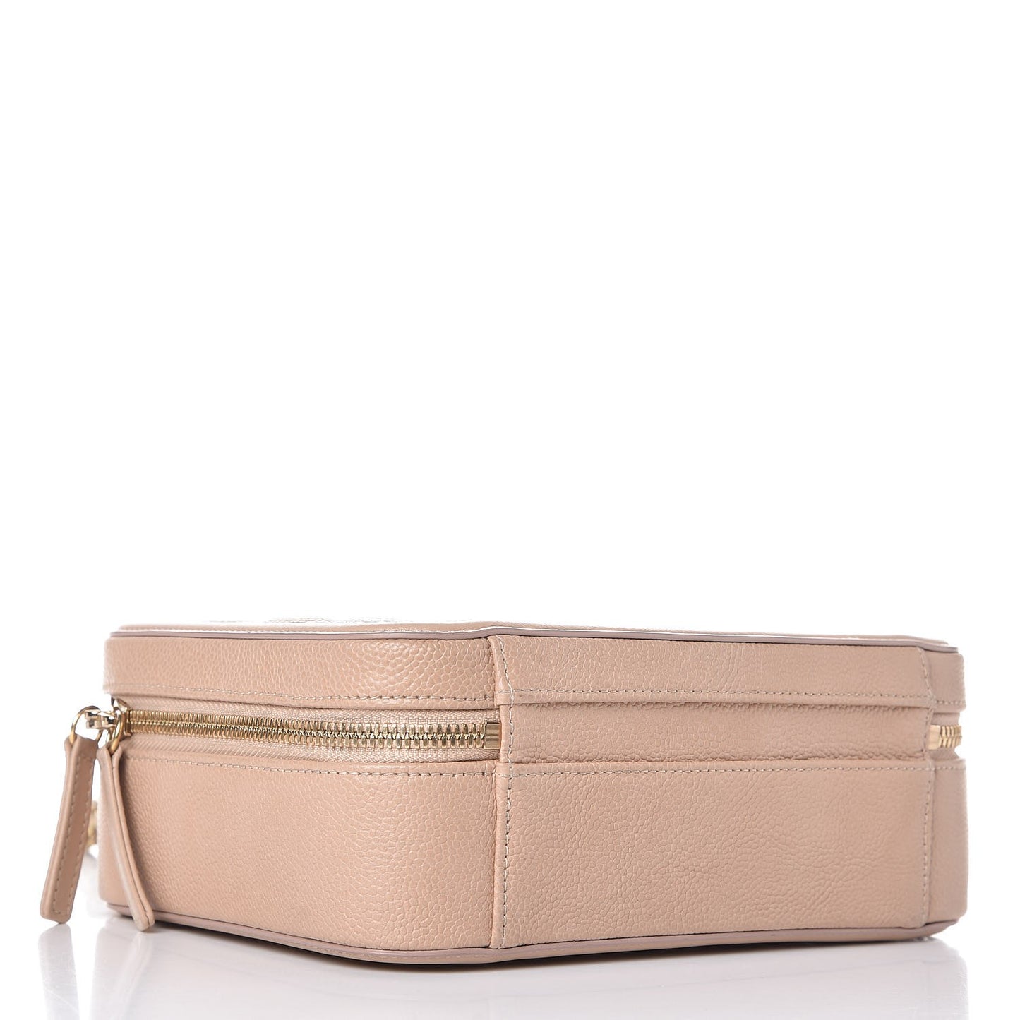 Caviar Quilted Medium CC Filigree Vanity Case Beige
