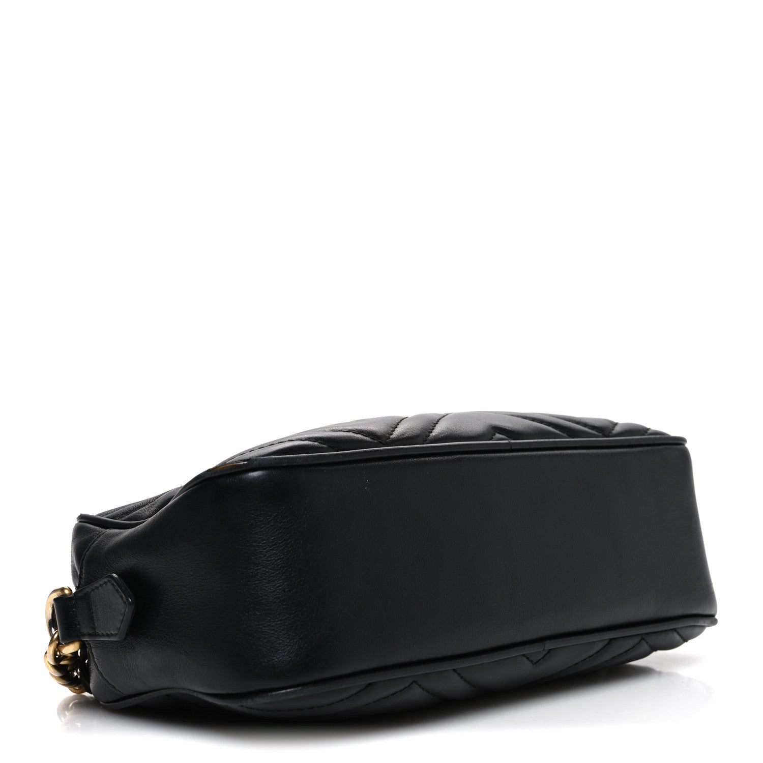 Gucci Calfskin Matelasse Small GG Marmont Chain Shoulder Bag Black 3 of 12