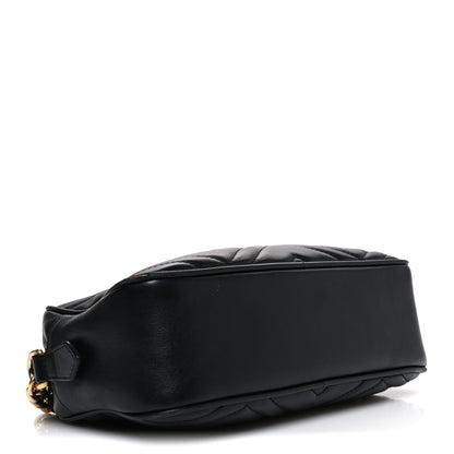 Gucci Calfskin Matelasse Small GG Marmont Chain Shoulder Bag Black 3 of 12