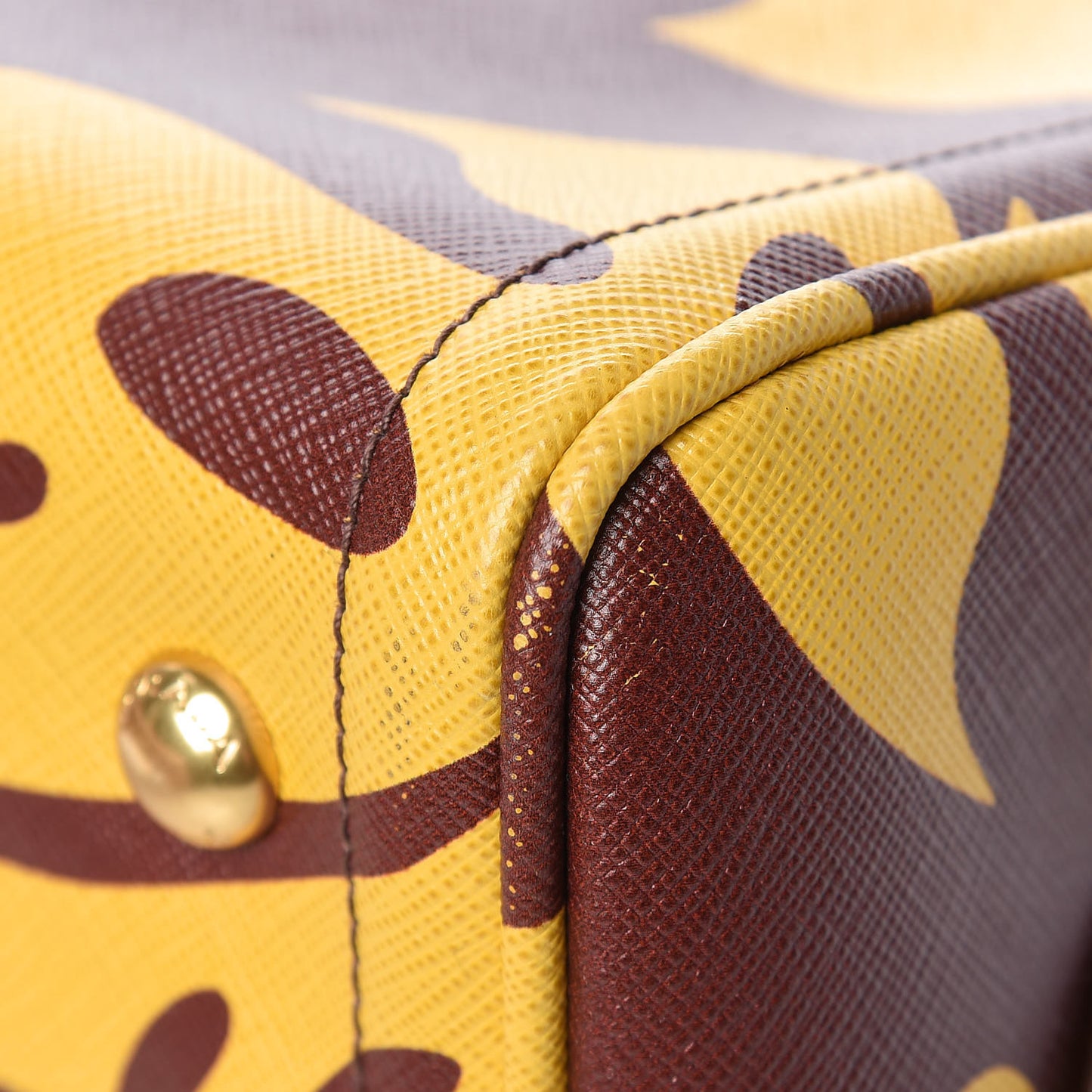 Saffiano Hibiscus Print Bowling Bag Zafferano
