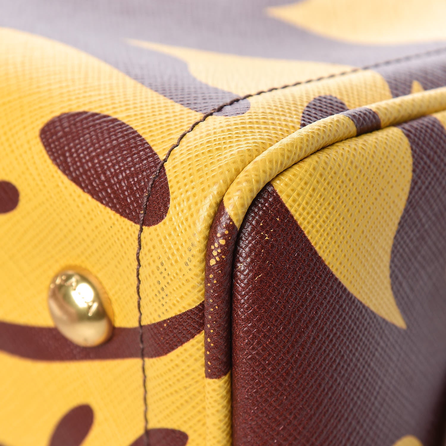 Prada Saffiano Hibiscus Print Bowling Bag Zafferano 11 of 16