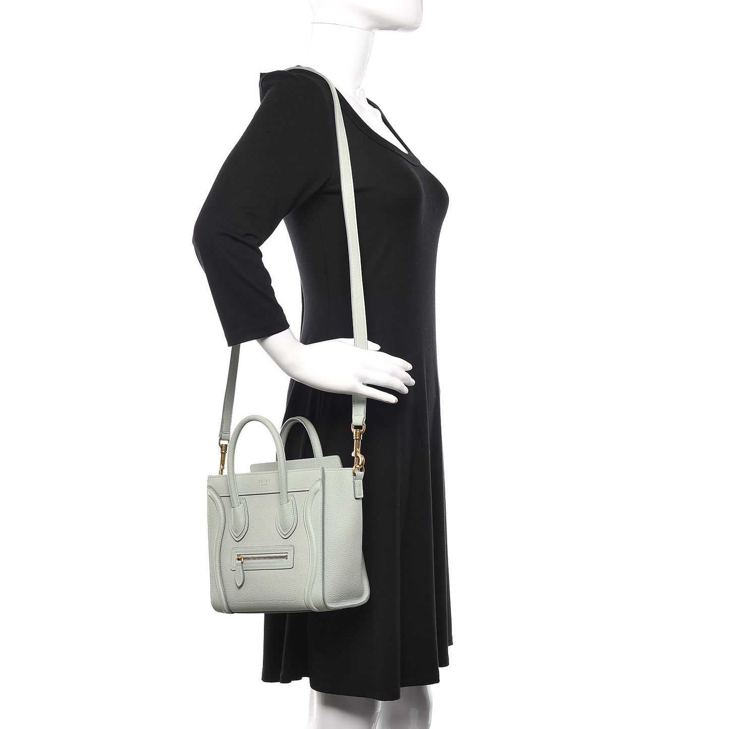 Drummed Calfskin Nano Luggage Almond
