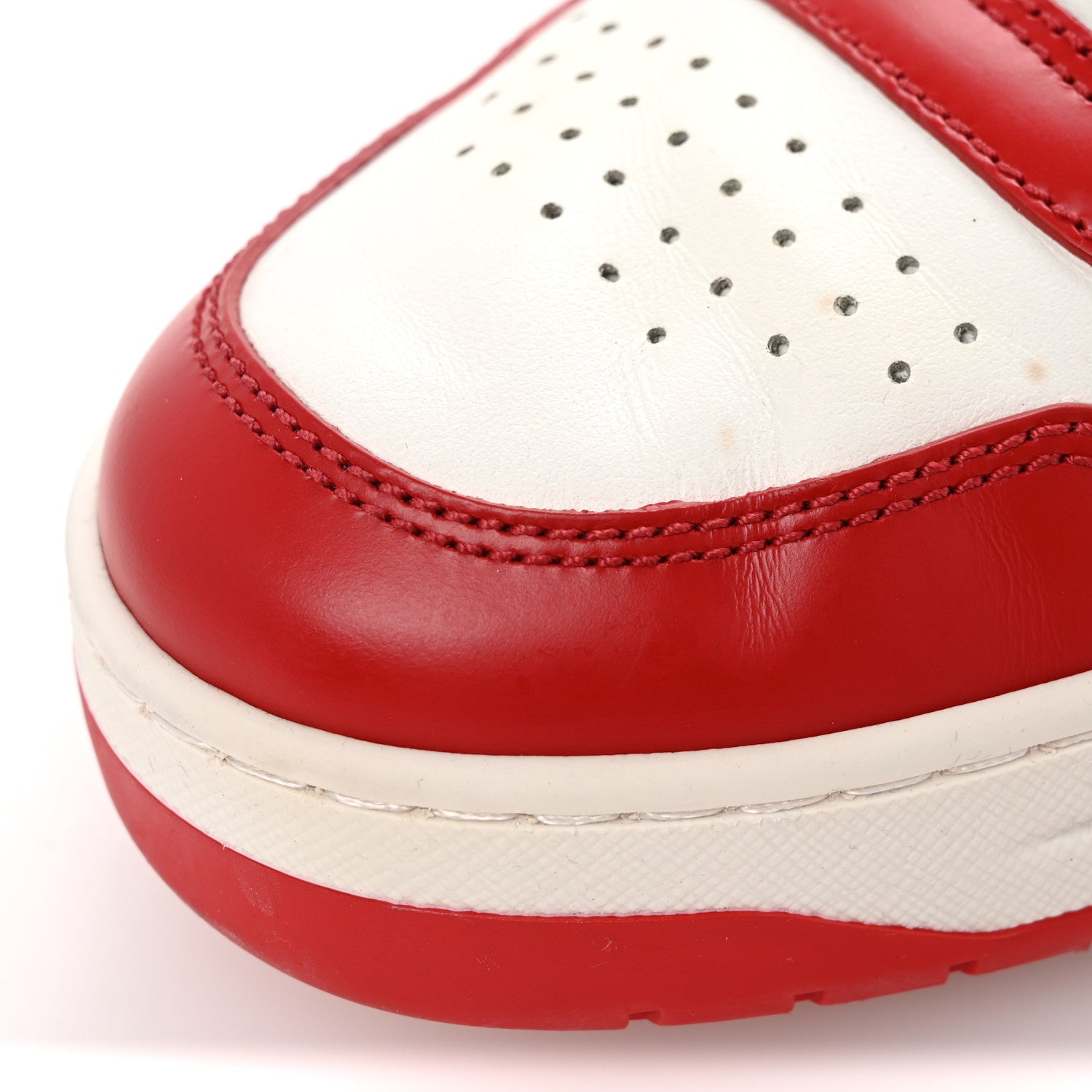 Prada Vitello Sport Spazzolato Rois Triangle Logo Womens Downtown Low Top 30mm Sneakers 38.5 White Lacca 9 of 11