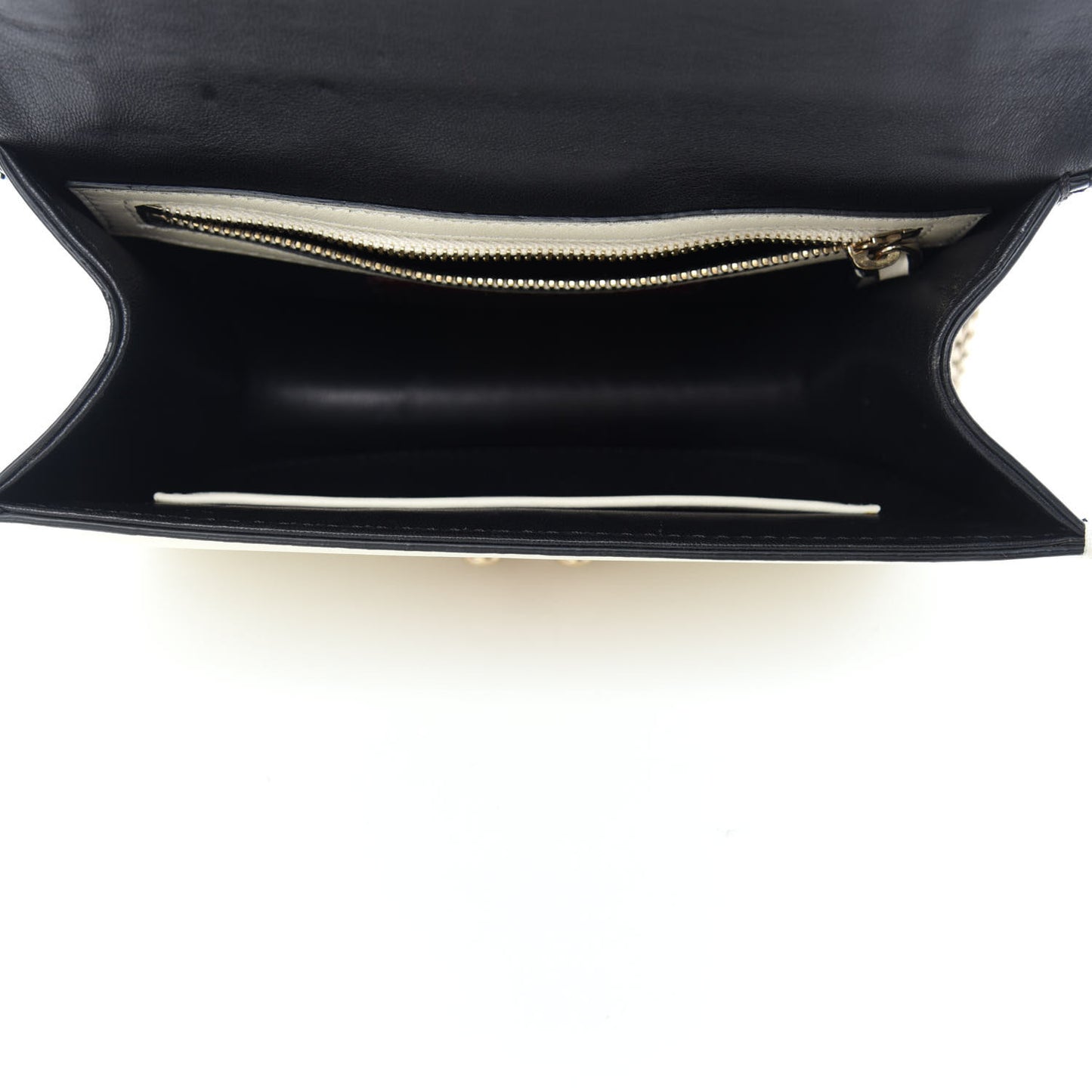 Vitello Small Glam Lock Rockstud Flap Black Light Ivory