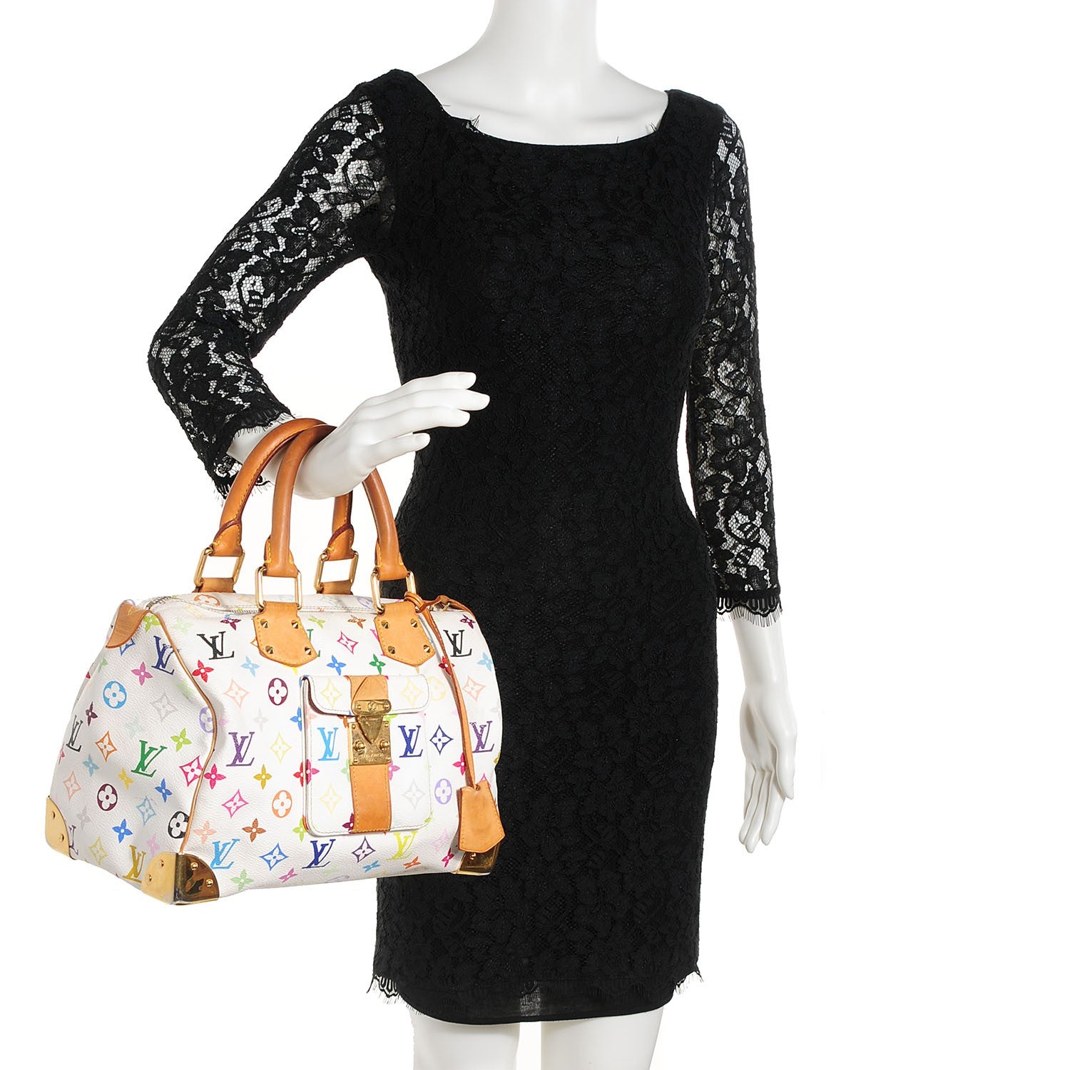 Louis Vuitton Monogram Multicolor Speedy 30 White 2 of 7