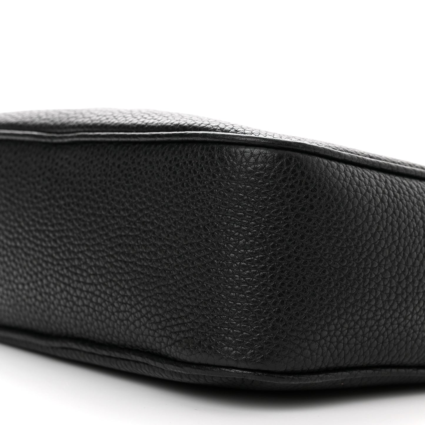 Pebbled Calfskin Small Soho Disco Bag Black