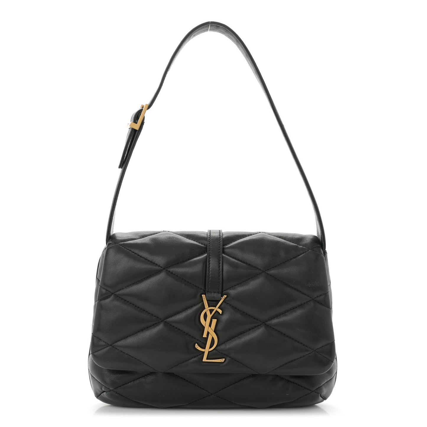 Lambskin Quilted Le 57 Diamond Shoulder Bag Black