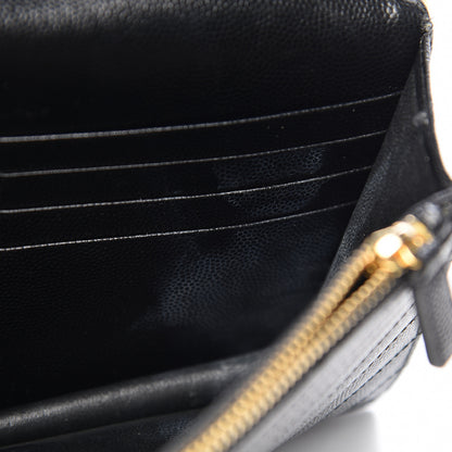 Saint Laurent Grain De Poudre Matelasse Chevron Monogram Envelope Chain Wallet Black 20 of 21