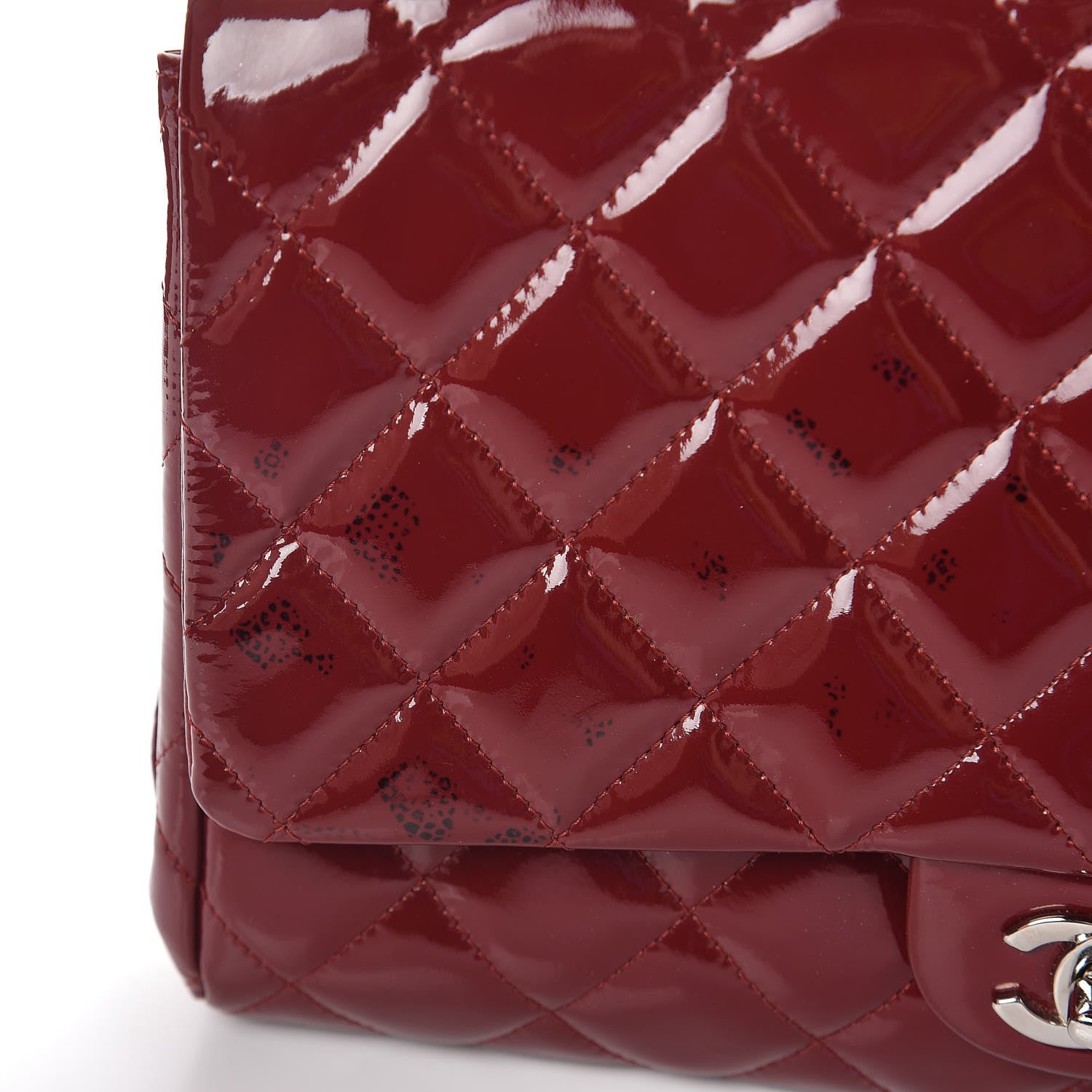 Chanel Patent Quilted Clutch With Chain Flap Red 9 of 18