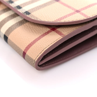 Burberry Haymarket Check Henley Wallet On Chain Dusty Pink 8 of 15