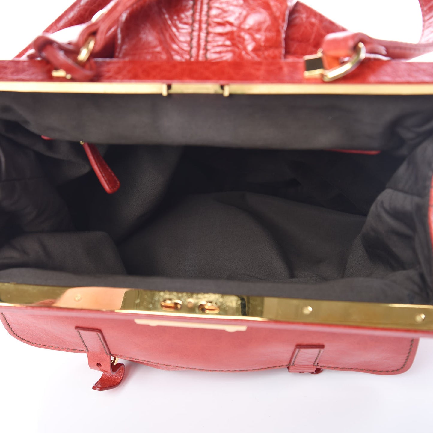 Nappa Frame Lux Top Handle Rosso