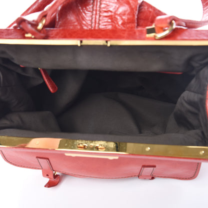 Miu Miu Nappa Frame Lux Top Handle Rosso 5 of 10