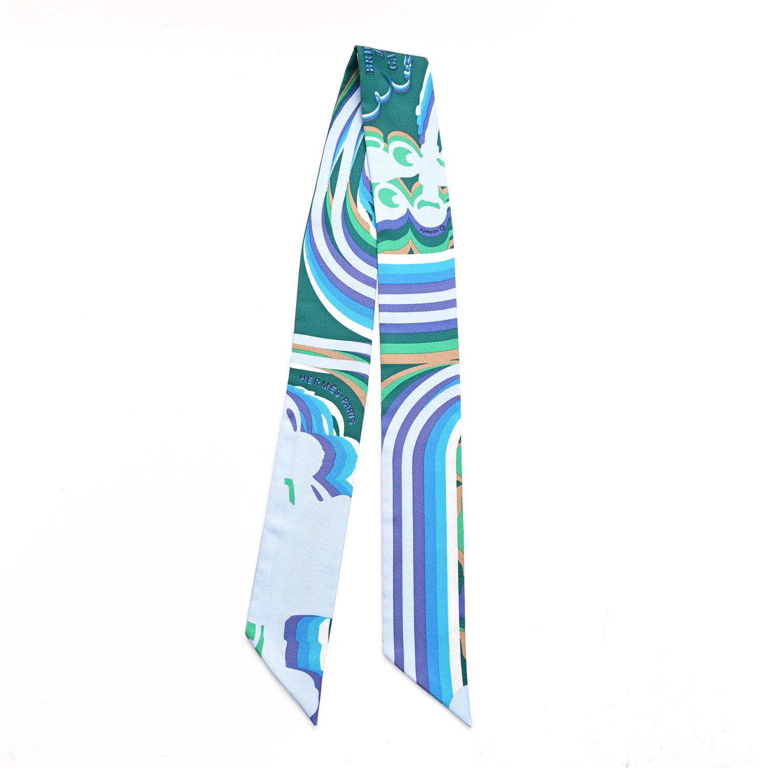Hermes Silk Brides De Gala Shadow Twilly Ciel Vert Turquoise