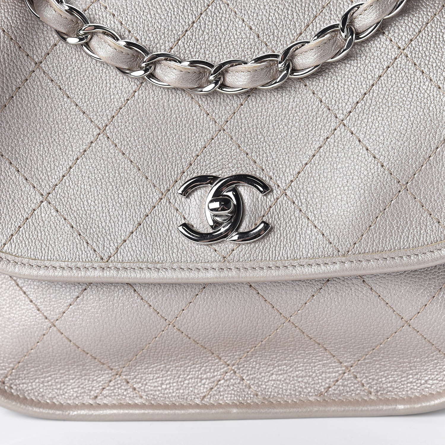 Chanel Metallic Calfskin Quilted Jungle Stroll Messenger Bag Gold 10 of 12