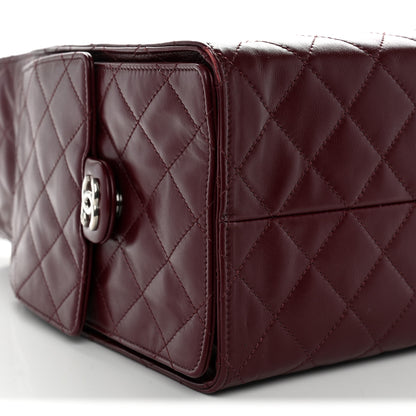 Chanel Shiny Crumpled Calfskin Quilted Medium Chanel 25 Handbag Dark Burgundy 10 of 12