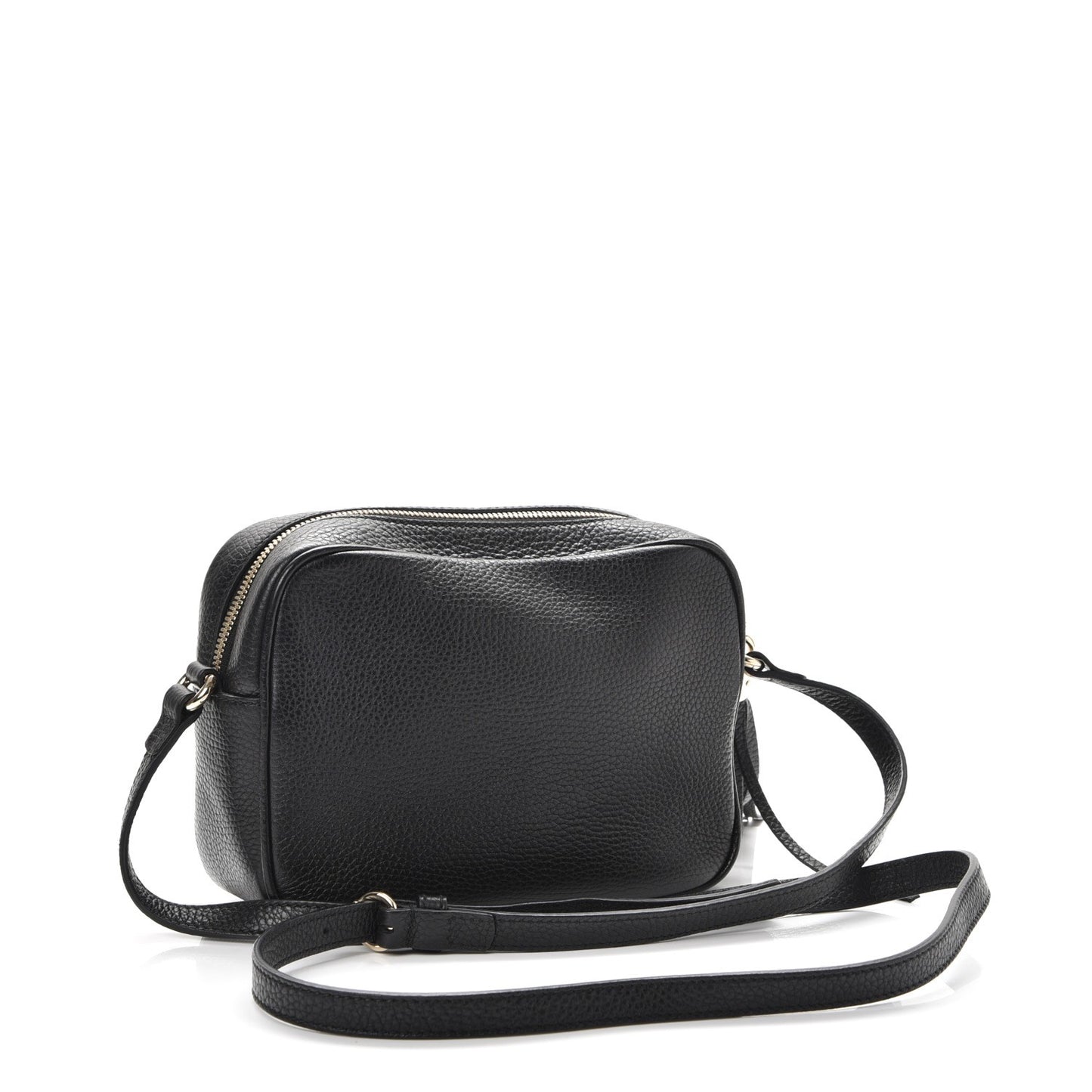 Pebbled Calfskin Small Soho Disco Bag Black