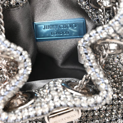 Jimmy Choo Satin Crystal Embellished Micro Bon Bon Bag Silver 6 of 10