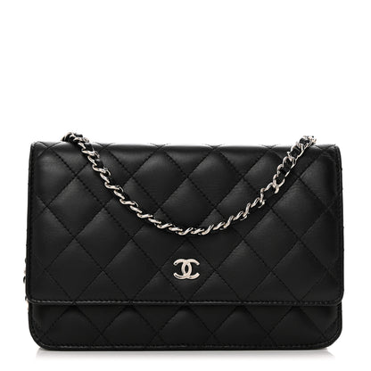 Chanel Lambskin Quilted Wallet On Chain WOC Black 1 of 10