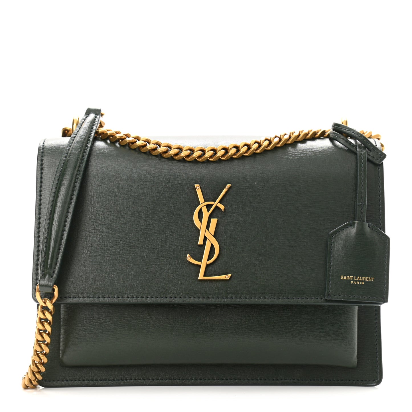 Calfskin Medium Monogram Sunset Dark Green