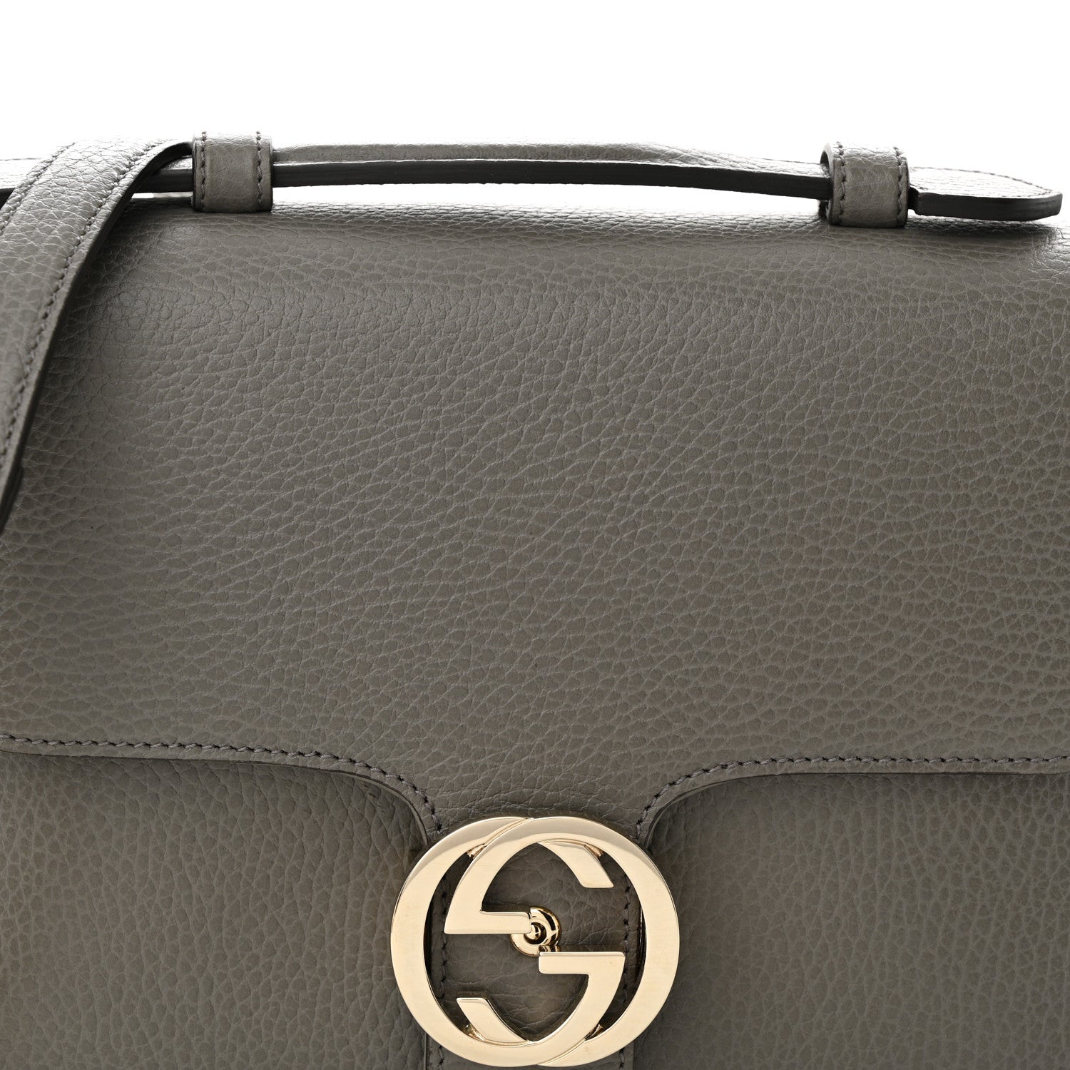 Gucci Dollar Calfskin Interlocking G Top Handle Shoulder Bag Loess 8 of 10