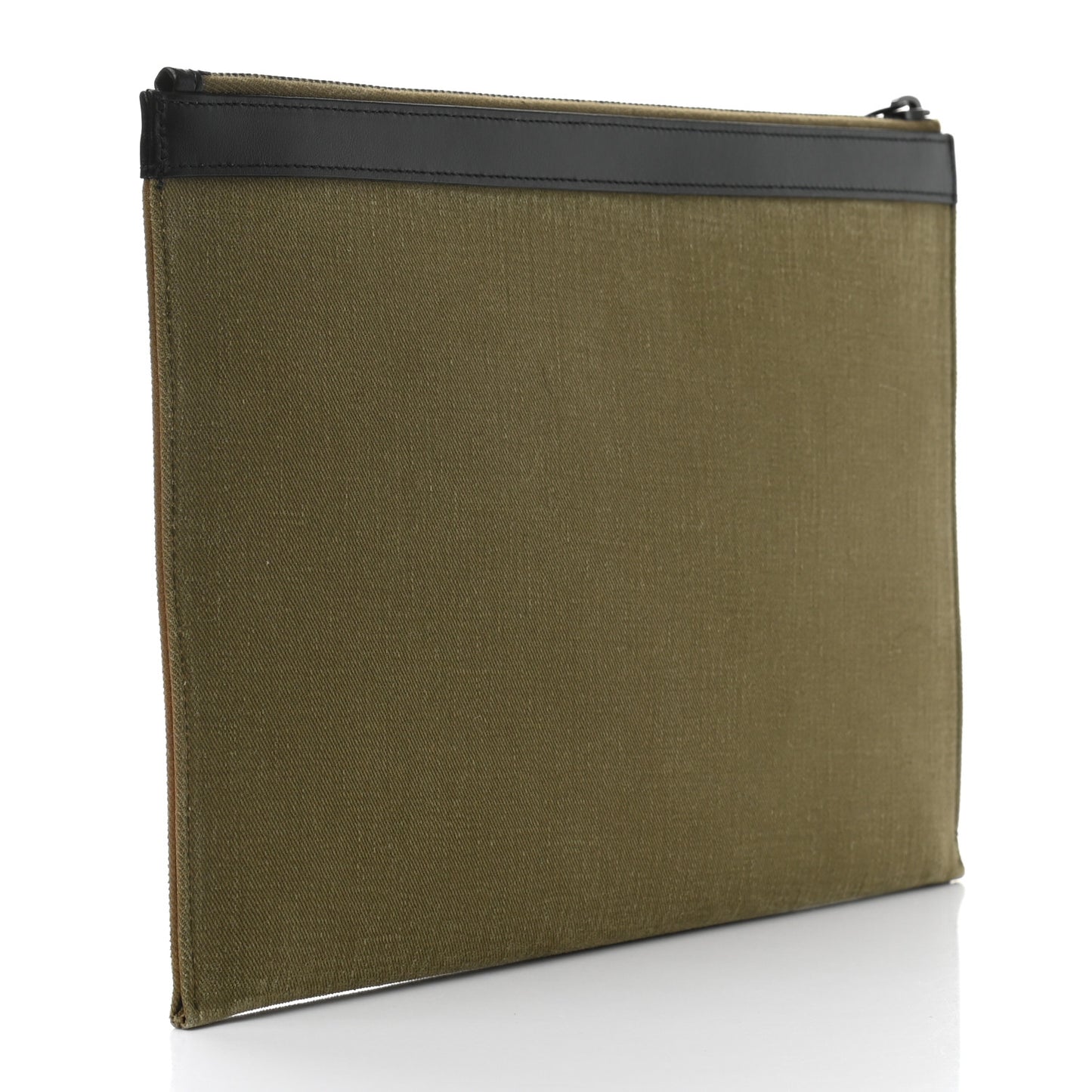 Canvas Property of Saint Laurent Zip Top Tech Pouch Khaki