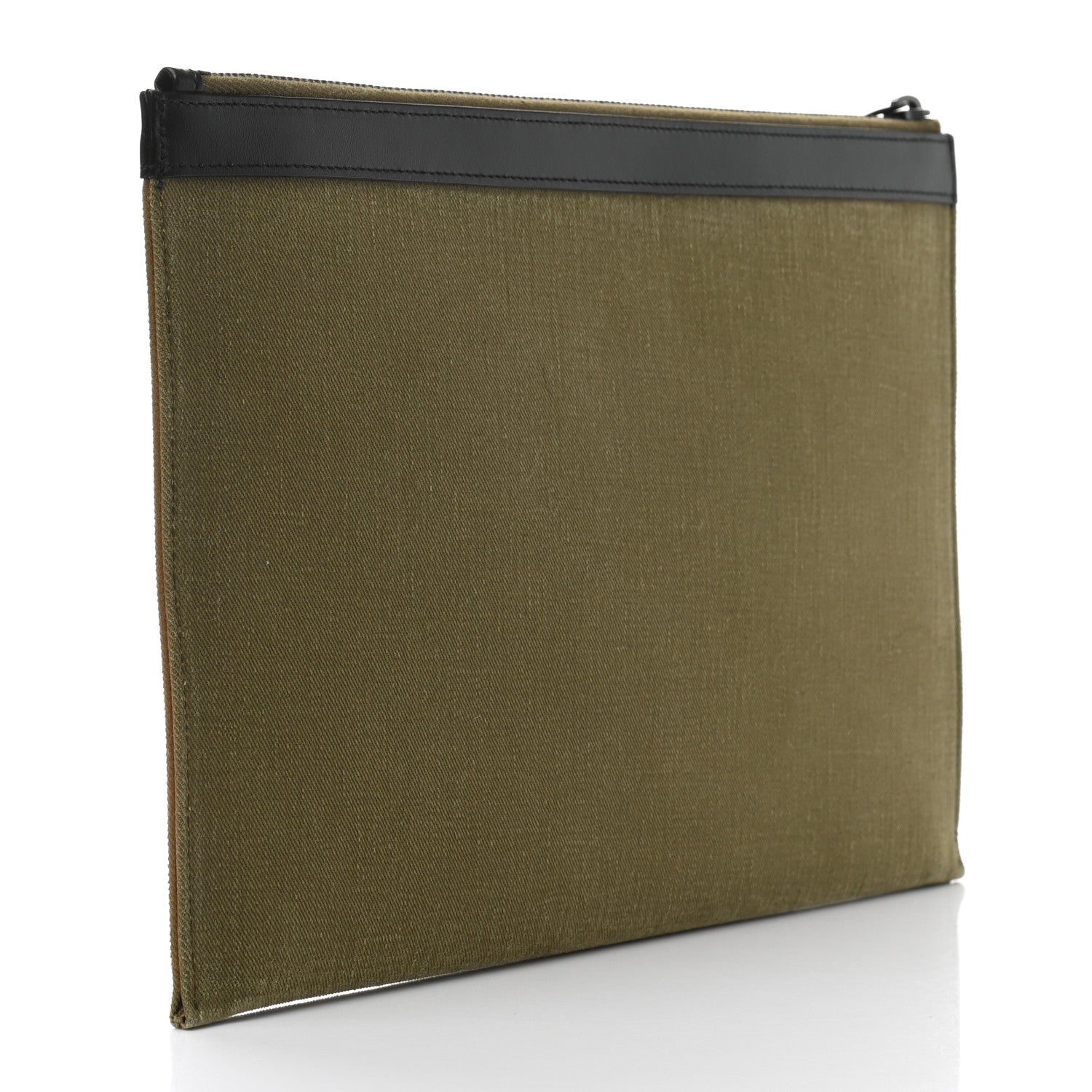 Saint Laurent Canvas Property of Saint Laurent Zip Top Tech Pouch Khaki 3 of 7