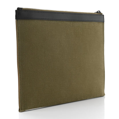 Saint Laurent Canvas Property of Saint Laurent Zip Top Tech Pouch Khaki 3 of 7