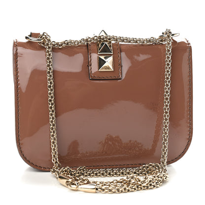 Valentino Garavani Patent Small Glam Lock Rockstud Flap Dahlia Rose 3 of 9