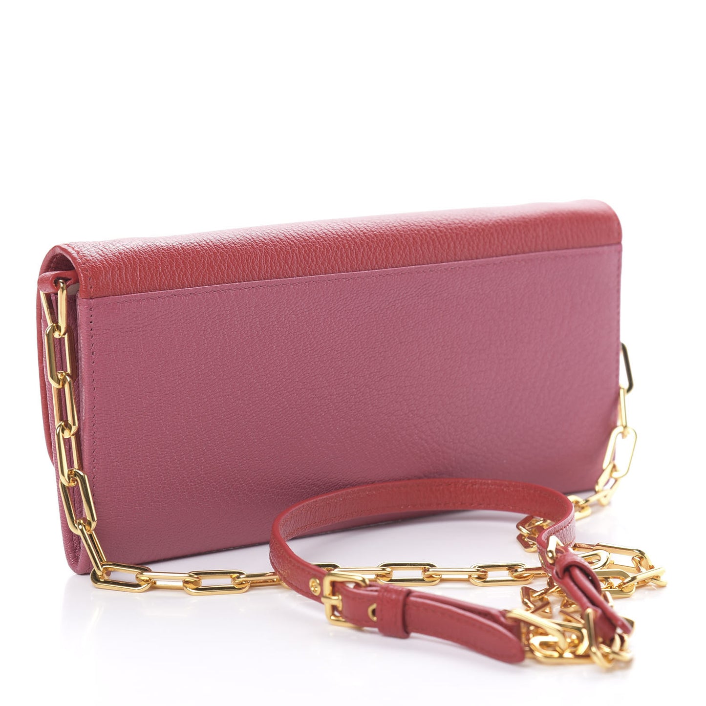 Goatskin Madras Bicolor Wallet On Chain Fuoco Bruyere