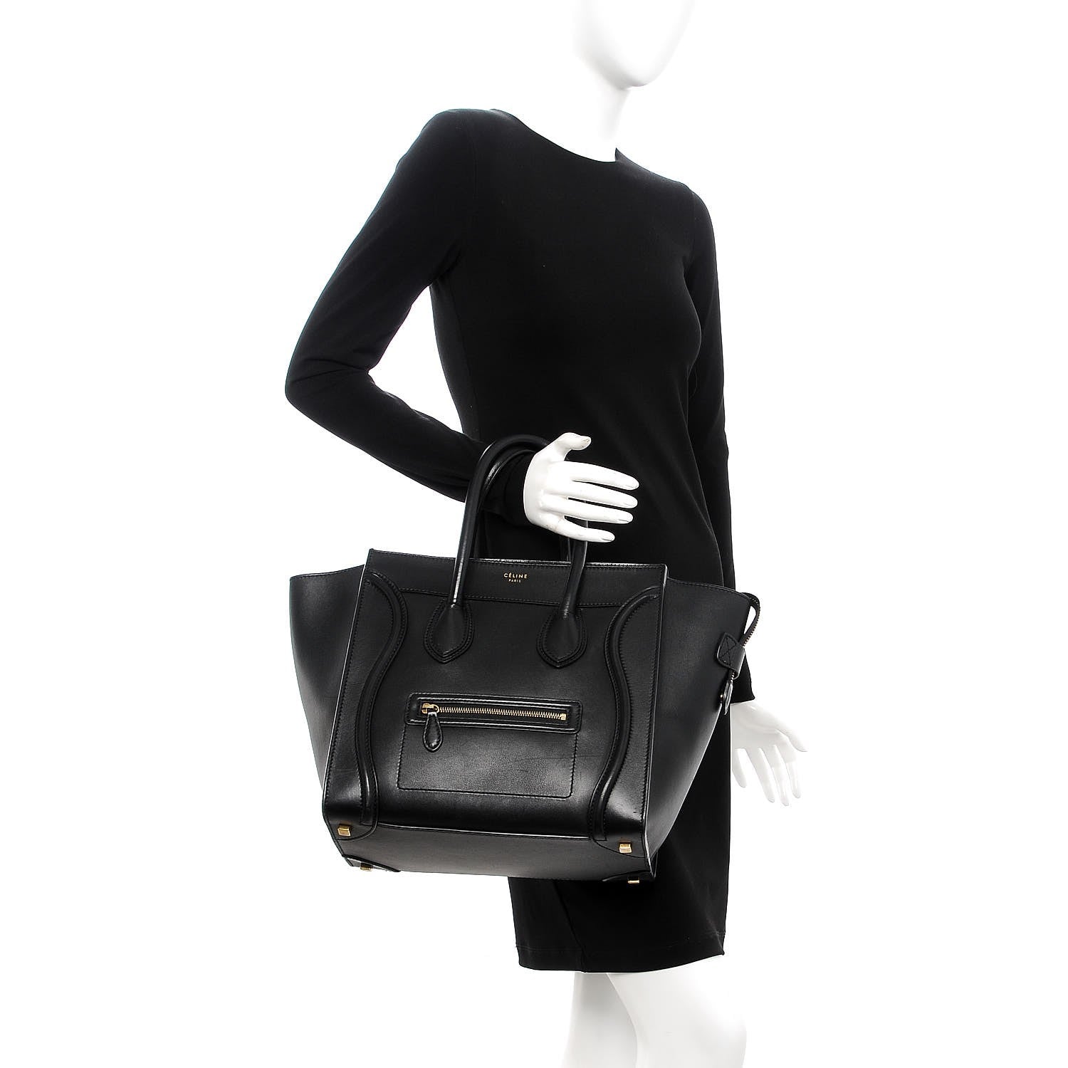 Celine Smooth Calfskin Mini Luggage Black 2 of 16