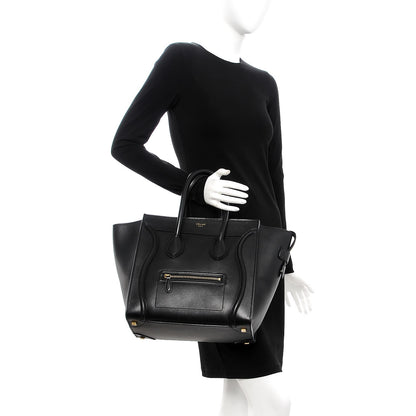 Celine Smooth Calfskin Mini Luggage Black 2 of 16