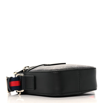Gucci GG Supreme Monogram Appia Calfskin Web Small Camera Messenger Bag Black Grey 4 of 9