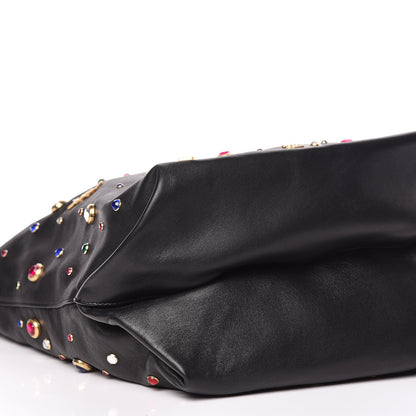 Saint Laurent Lambskin Charm Studded Teddy Drawstring Bag Black 5 of 10