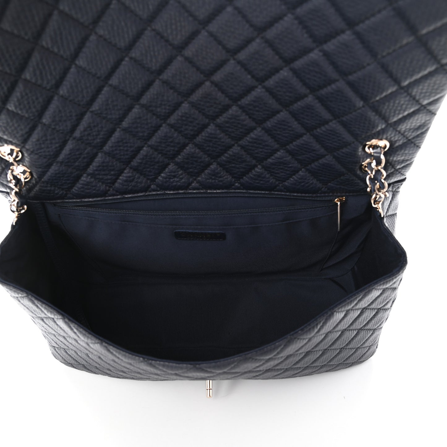 Calfskin Quilted Small XXL Travel Flap Bag Navy
