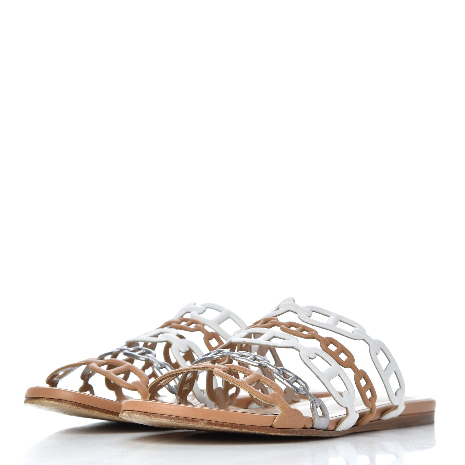 Hermes Nappa Thalassa Sandals 37.5 Multicolore Camel 3 of 21