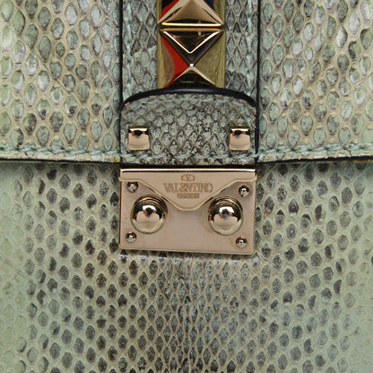 Valentino Garavani Python Large Glam Lock Rockstud Flap 12 of 13