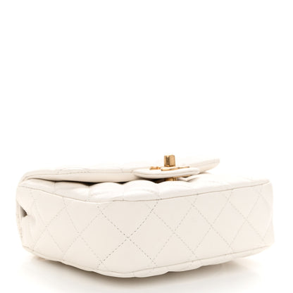 Chanel Lambskin Enamel Quilted Mini Coco Hearts Square Flap White 4 of 10