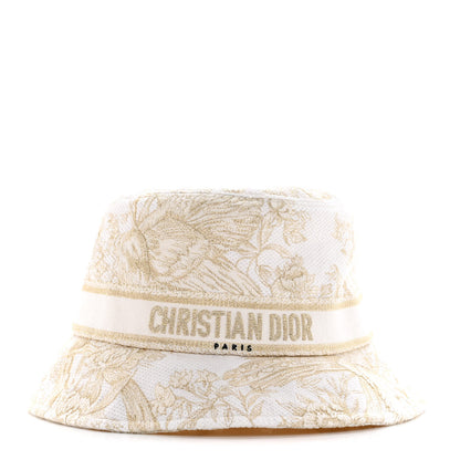 Christian Dior Cotton D-Bobby Small Brim Bucket Hat 59 White Gold 1 of 9