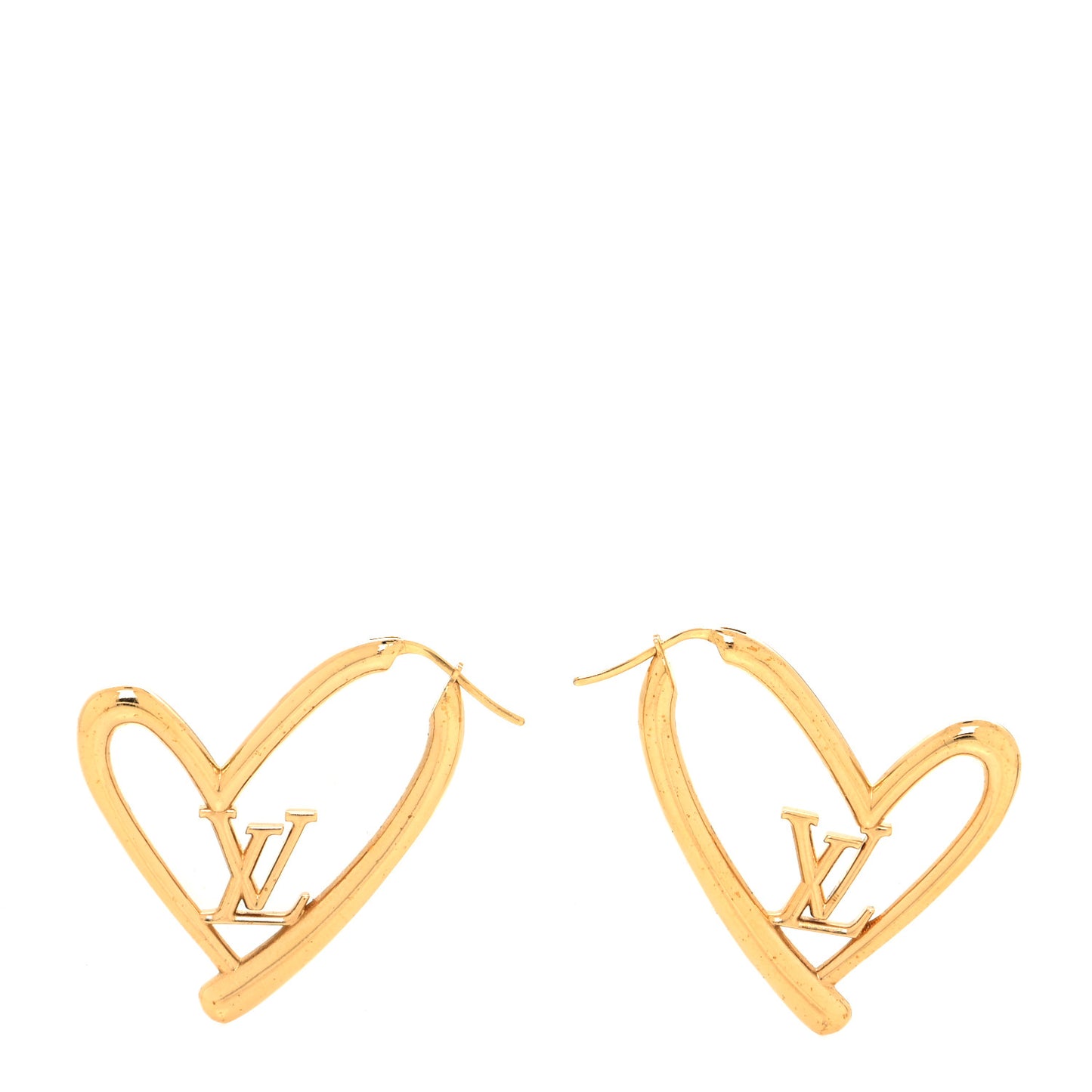 Metal Fall In Love Hoop Earrings GM Gold